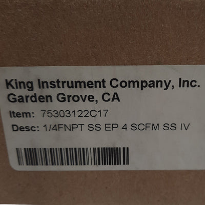 New King Instrument 75303122C17 Flowmeter, 1/4 F NPT, 100 PSI, 4 SCFM Air, 4" Scale