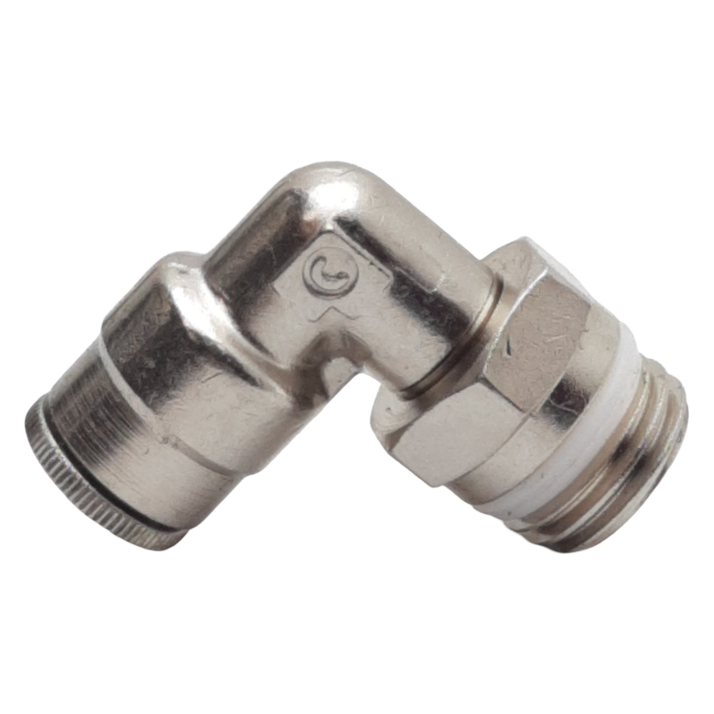 Used Lot of 8 Camozzi P6520-04-04 Elbow Swivel Fitting, ø1/4in Tube x 1/4in NPT Male