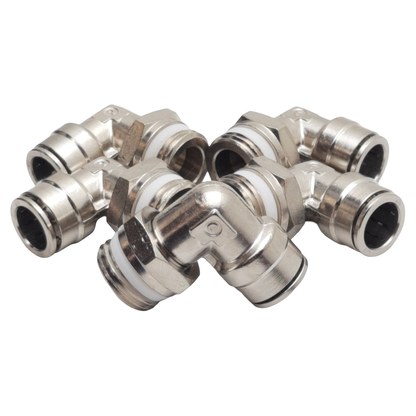 Used Lot of 5 Camozzi P6520-08-08 Elbow Swivel Fitting, ø1/2in Tube x 1/2in NPT Male