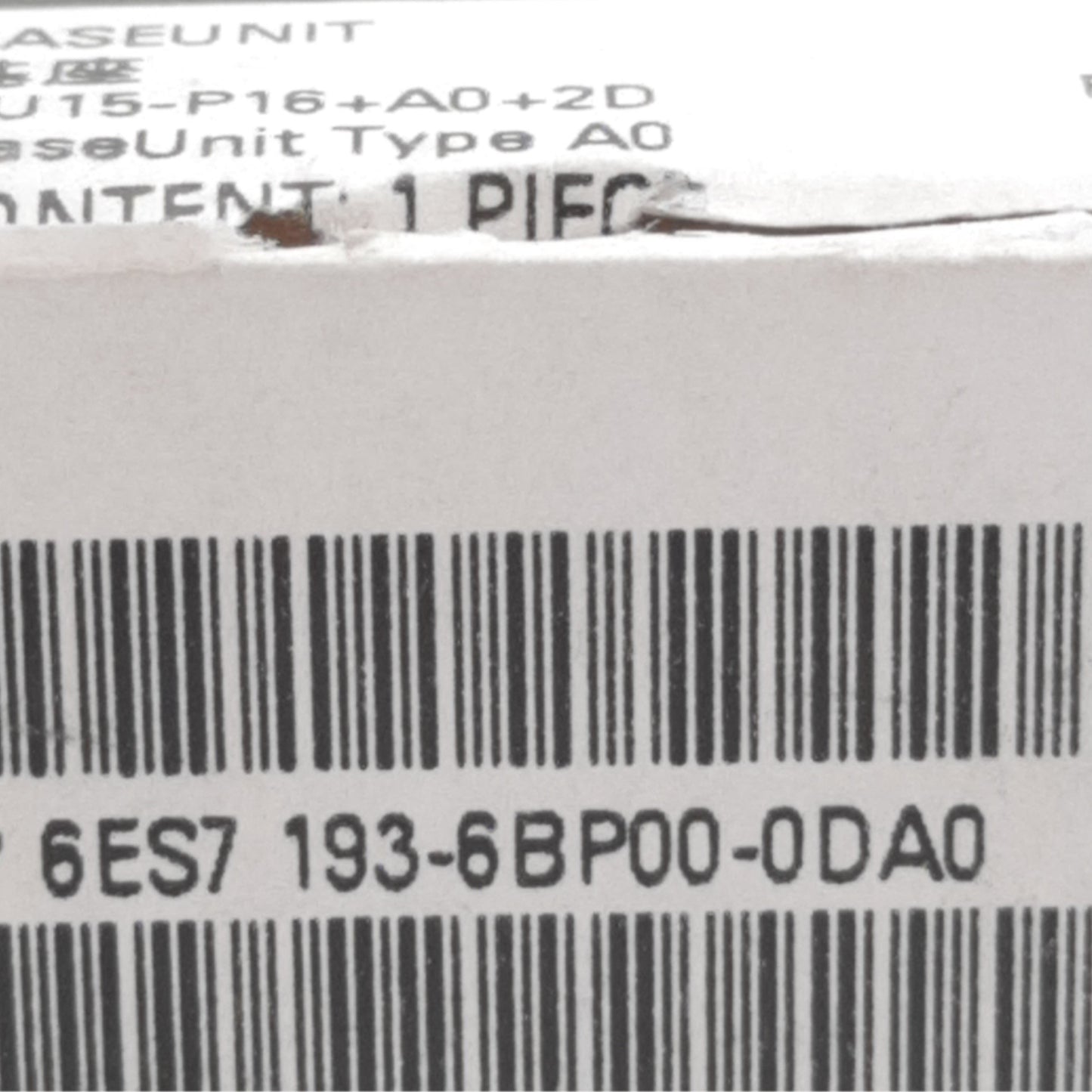 New Siemens 6ES7193-6BP00-0DA0 Base Unit Module for SIMATIC ET 200SP, 24VDC, 10A