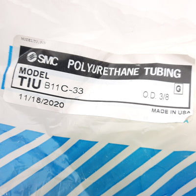 New SMC TIUB11C-33 Clear Polyurethane Pneumatic Tubing, 3/8" OD, 32 Meters
