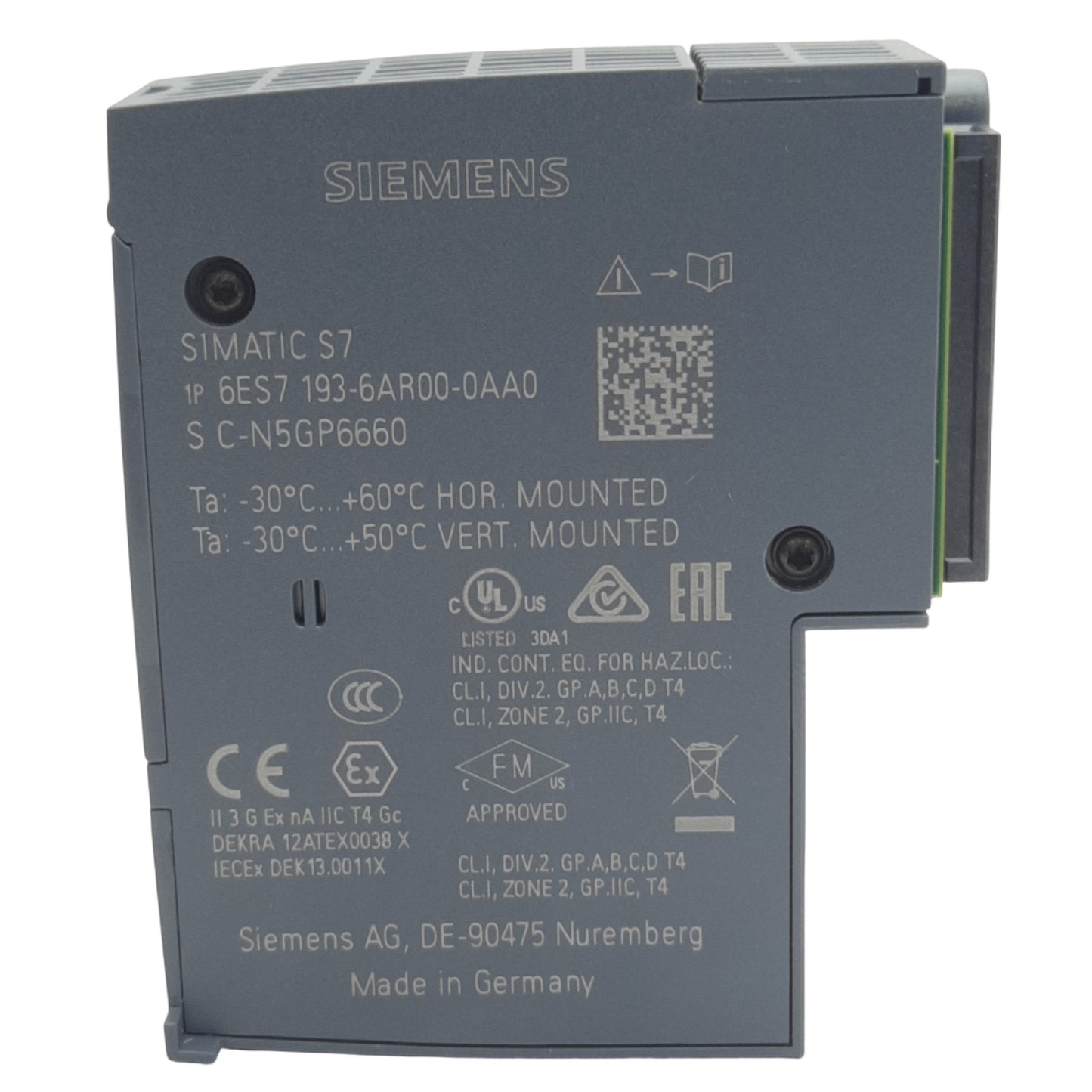 New Siemens 6ES7193-6AR00-0AA0 Bus Adapter,2 RJ45 ports, 69.5mm x59mm x 20mm