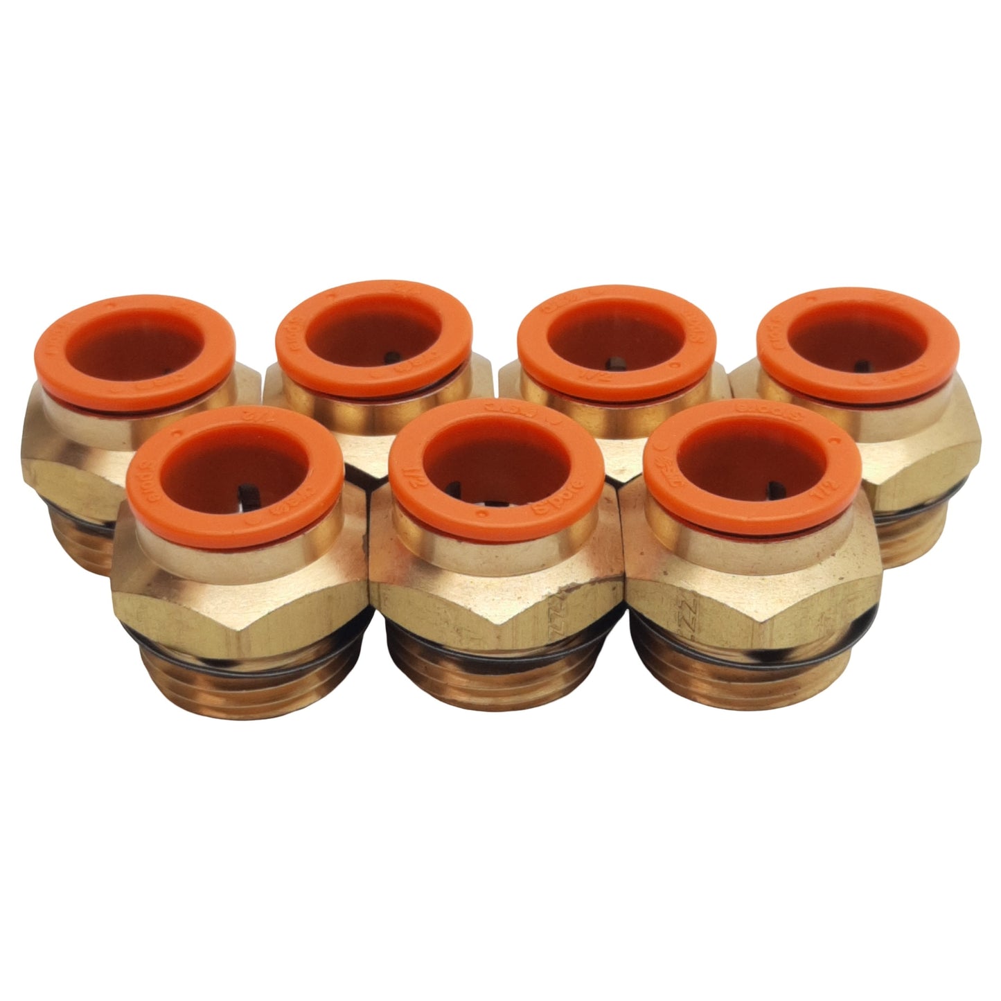 New Lot of 7 SMC KQ2H13-U04A Pneumatic Fitting, ø1/2in Tube x 1/2in NPT Male, 1MPa