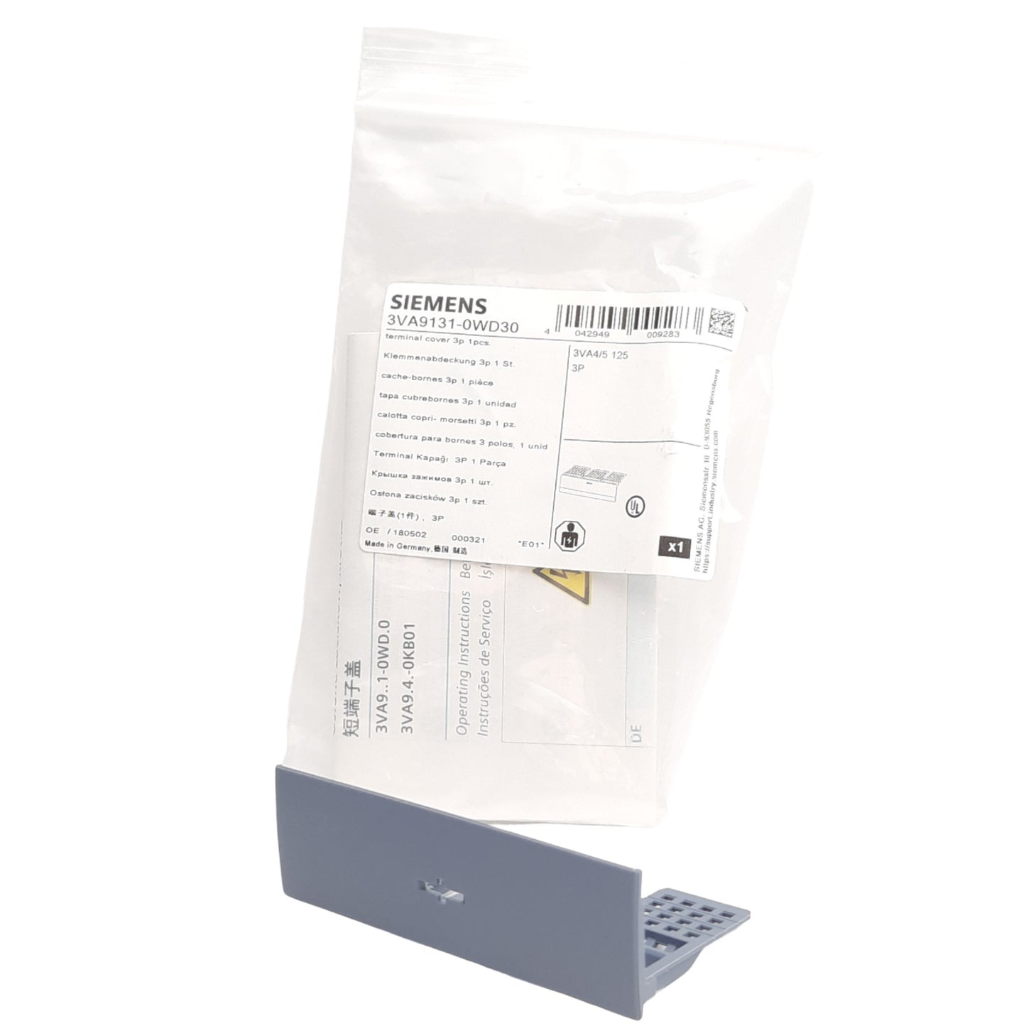 New Siemens 3VA9131-0WD30 Circuit Breaker Terminal Cover, 76.2 x 45 x 26.8mm