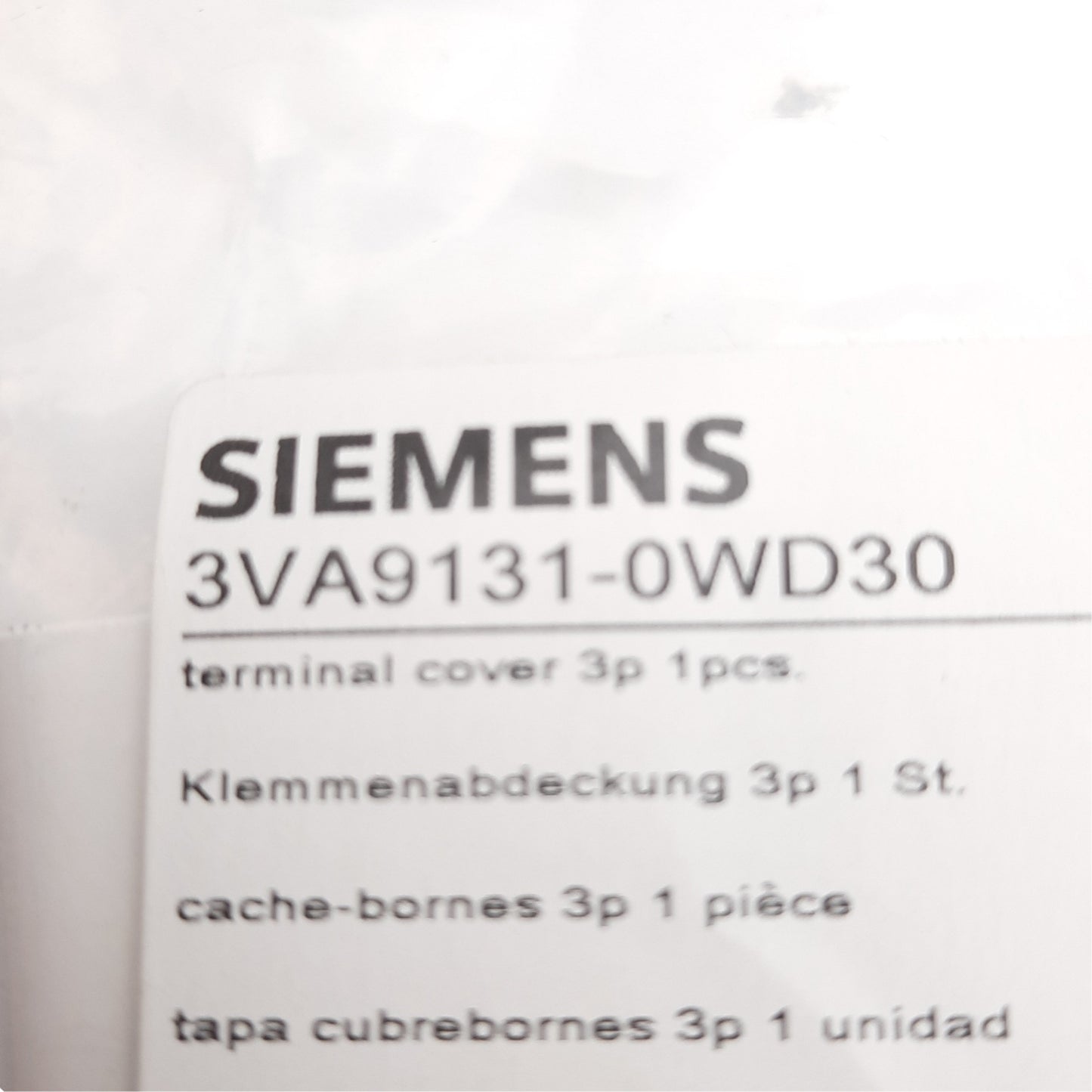 New Siemens 3VA9131-0WD30 Circuit Breaker Terminal Cover, 76.2 x 45 x 26.8mm