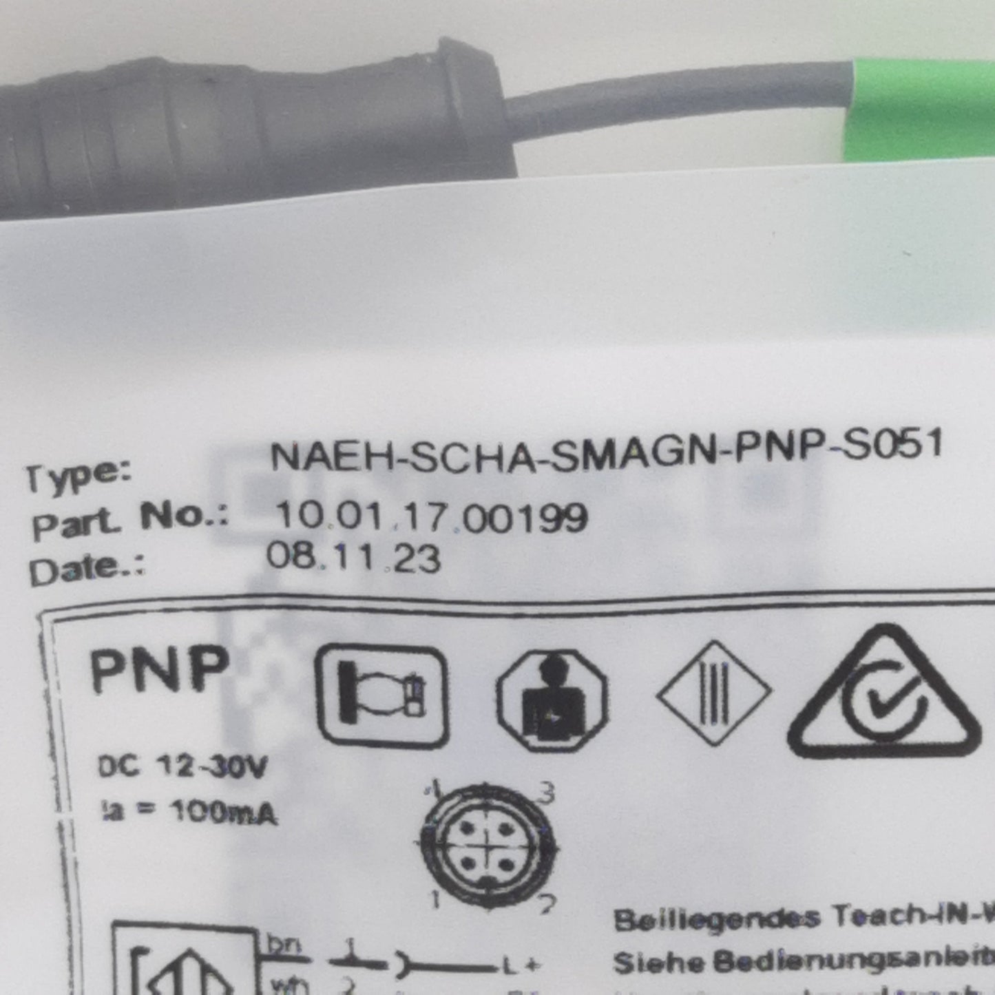 New Schmalz 10.01.17.00199 Proximity Switch, PNP, 100mA 15-30VDC, 4-Pin M12 Male