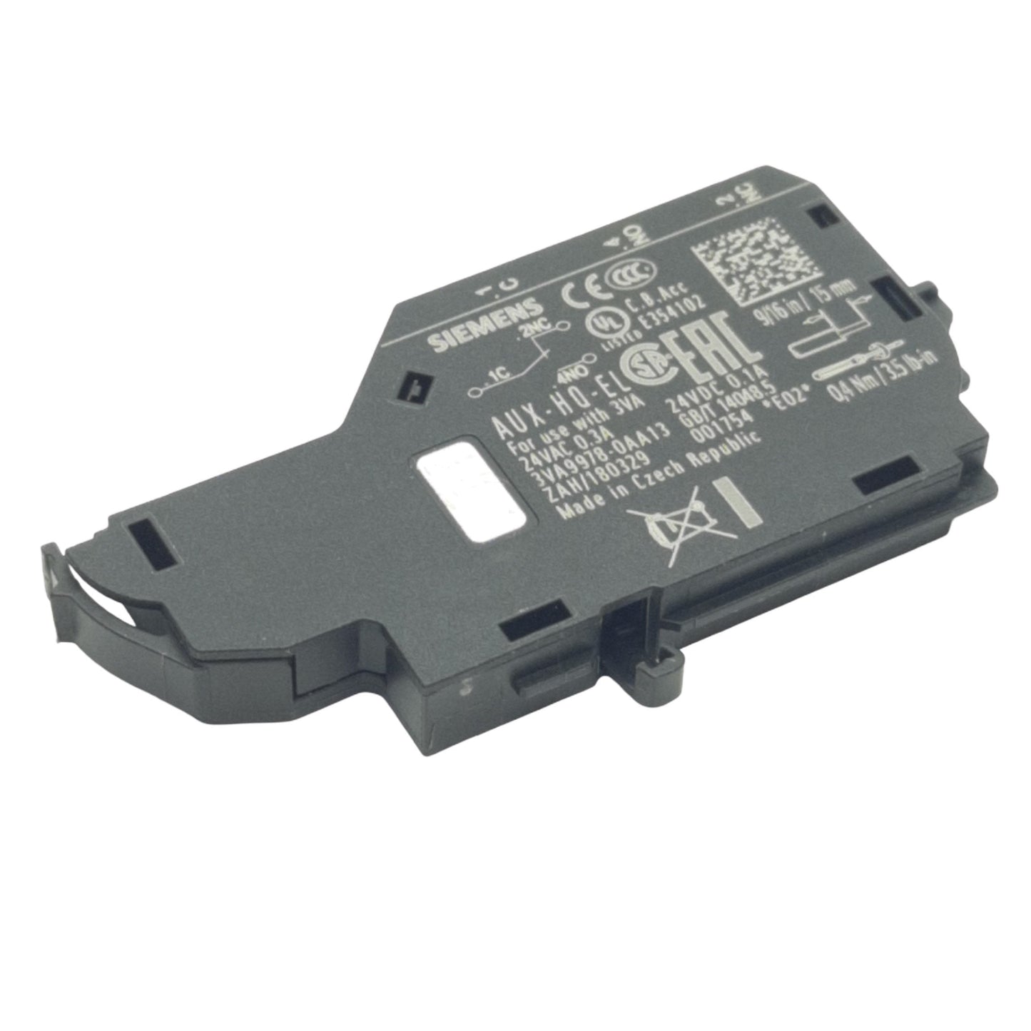 New Siemens 3VA9978-0AA13 Auxiliary Switch 0.3A, 24VAC/DC, 65.2 x 43.5 x 7.1mm