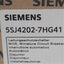 New Siemens 5SJ4202-7HG41 Miniature Circuit Breaker, 2-Pole, 400VAC/ 60VDC, 2A