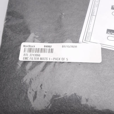 New Lot of 5 Rittal SK 3243.066 EMC Chopped Fibre Filter Mat, 11.6x11.6x0.67in, 10µm