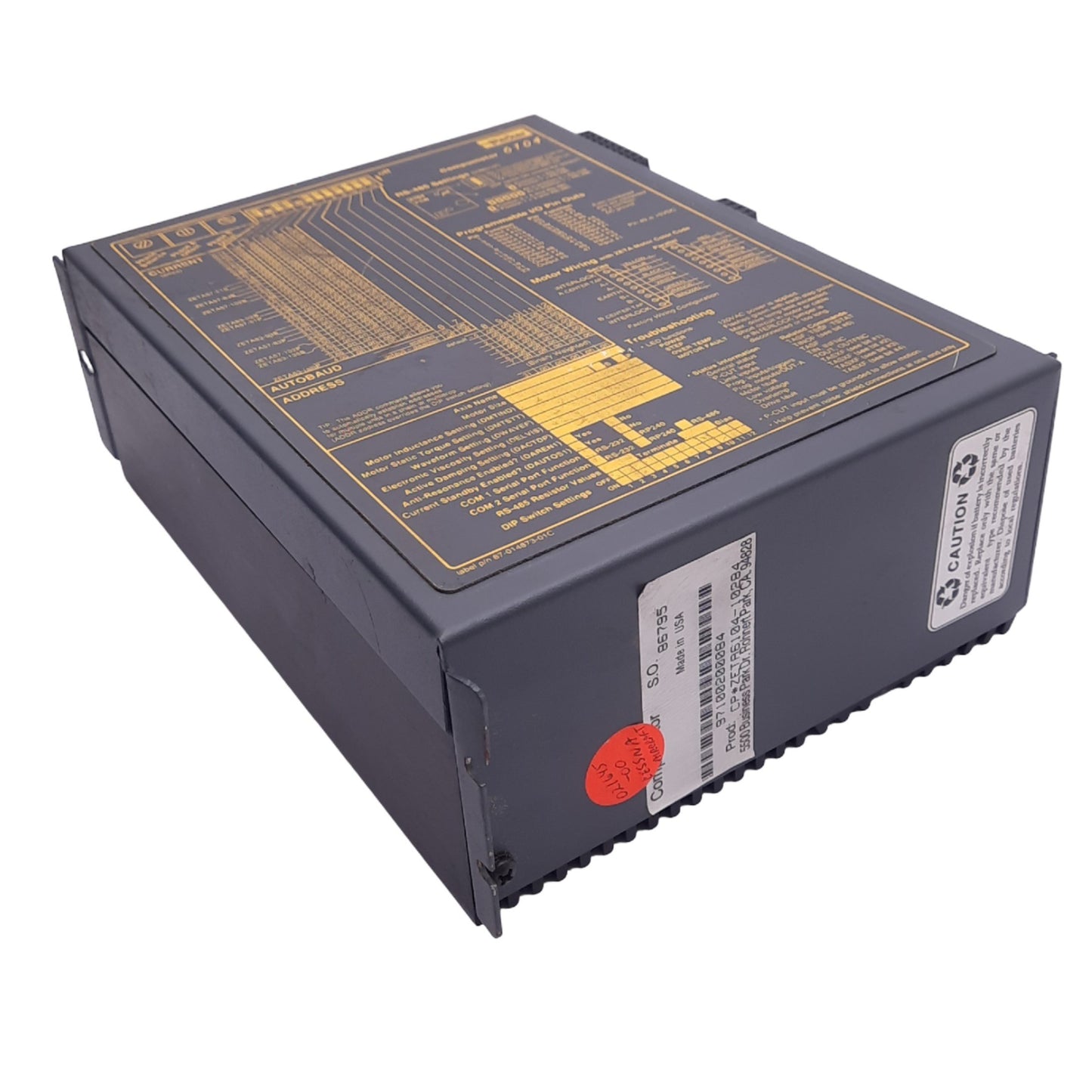 Used Parker ZETA 6104-10284 Compumotor Stepper Drive 1-Axis, 19-In 9-Out, 120VAC