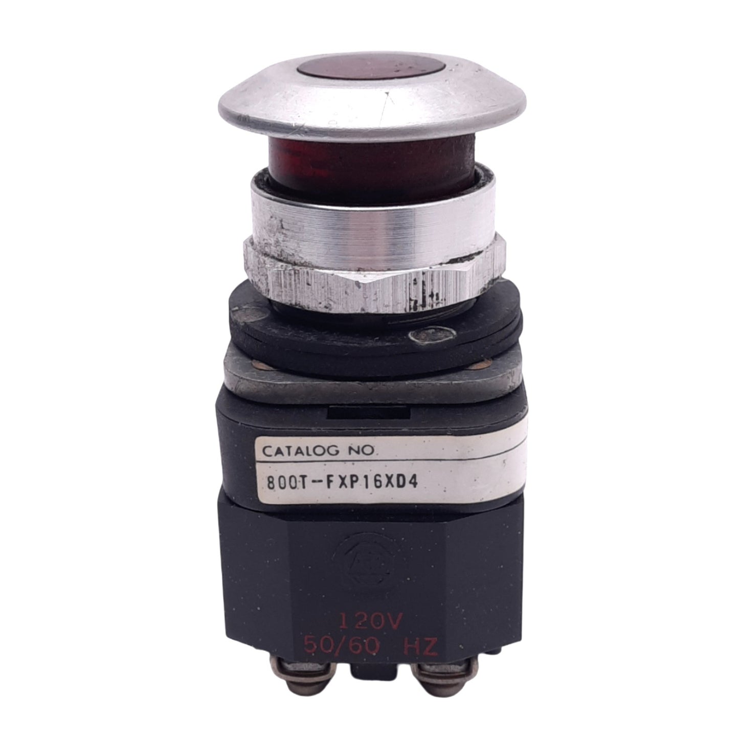 Used Allen Bradley 800T-FXP16XD4 Push/Pull E-Stop Switch, ø30mm, 1NCLB, 120VAC Lamp