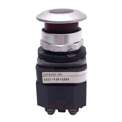 Used Allen Bradley 800T-FXP16XD4 Push/Pull E-Stop Switch, ø30mm, 1NCLB, 120VAC Lamp