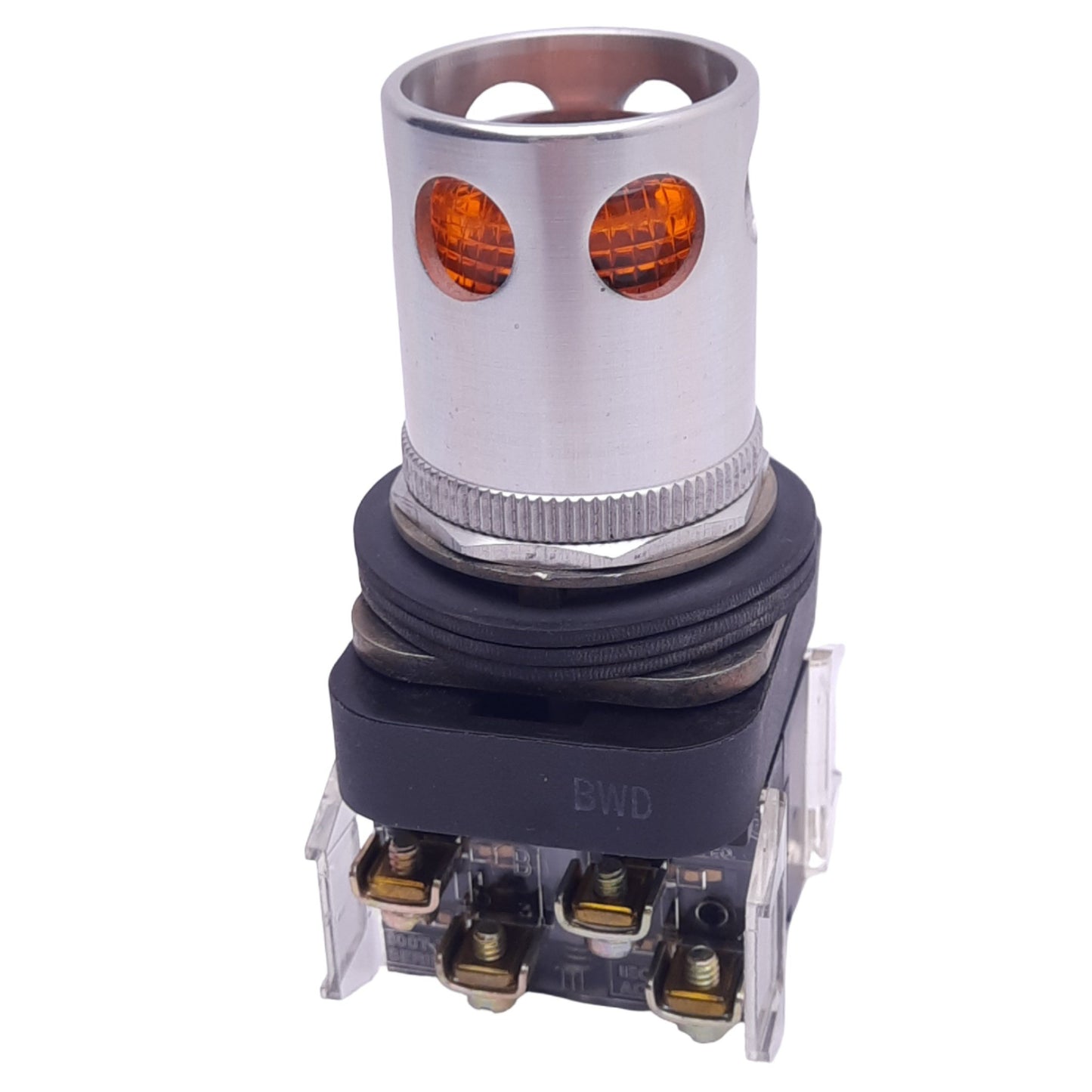 Used Allen Bradley 800T-QA24 Pushbutton Switch w/ Guard, ø30mm, 1NC 1NO, 24V Lamp