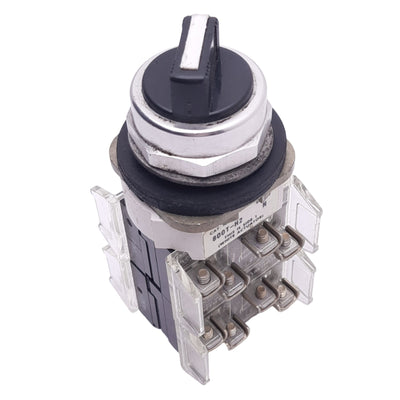 Used Allen Bradley 800T-H2 N Maintained Selector Switch, 2-Pos, 4NC 4NO, 600VAC 10A
