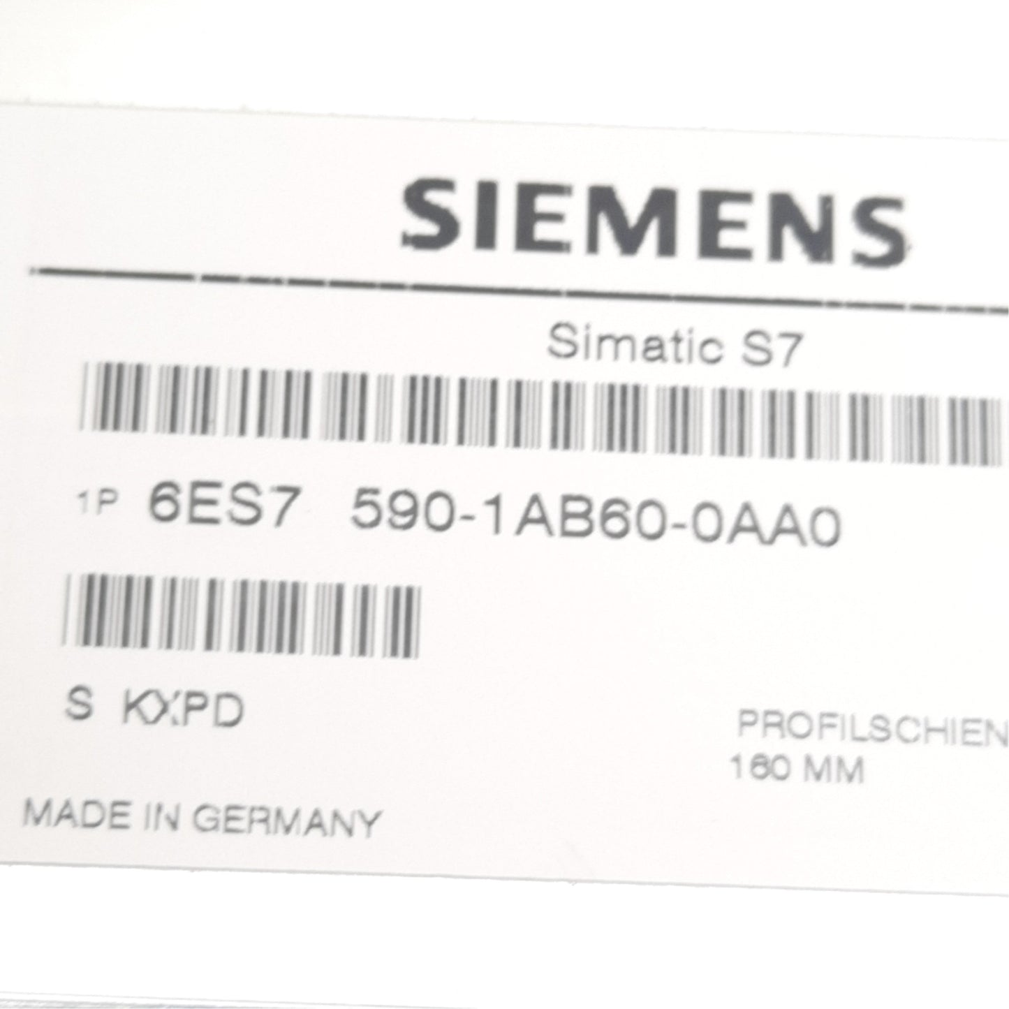 New Siemens 6ES7590-1AB60-0AA0 Mounting Rail 160mm x 155mm x 16mm, Aluminum