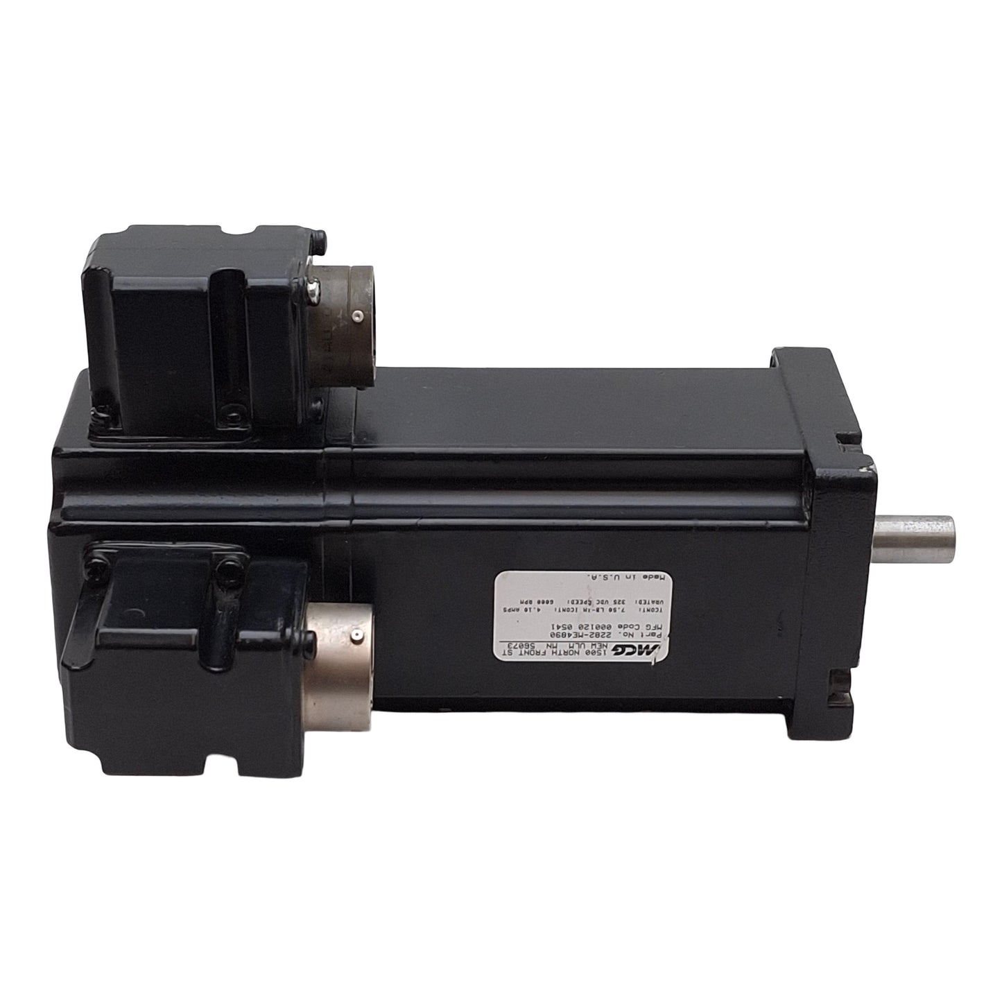 Used MCG 2282-ME4890 Servo Motor 325VDC 4.1A, 6000RPM 7.5lb-in, ø3/8in Shaft, NEMA 23