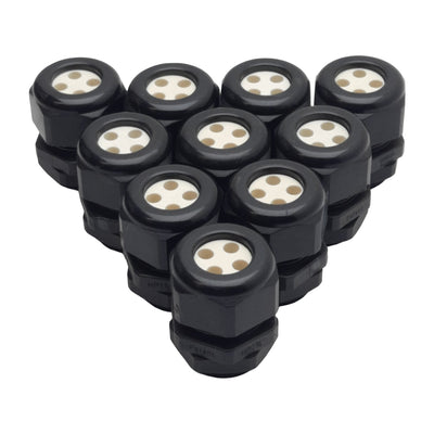 New Lot of 10 Sealcon CD21N-BK Cord Grip, 3/4in NPT Male Dome x 4-Hole 6mm