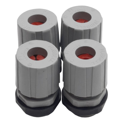 New Lot of 4 Hubbell HJ1057G Cord Connector, ø4.7-6.3mm Cord Range x 1/2in NPT Male