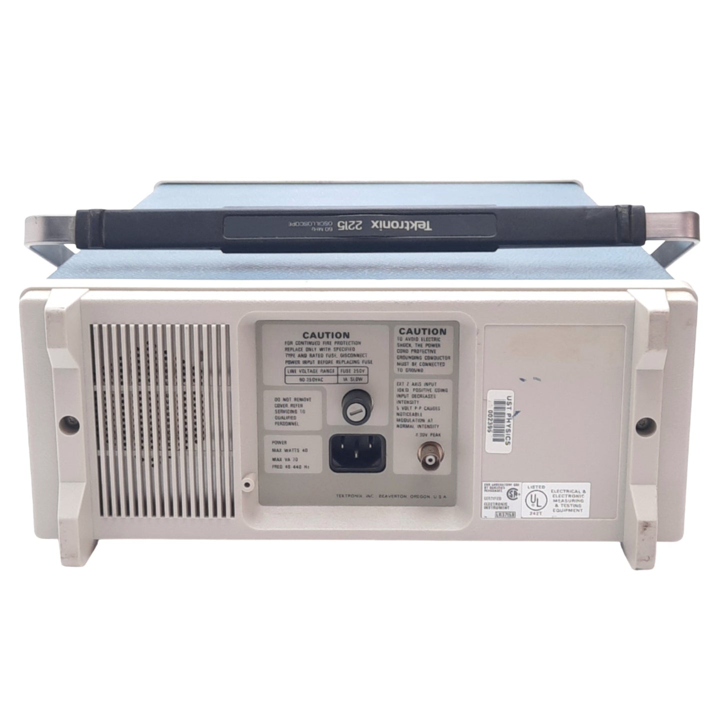 Used Tektronix 2215 Portable Analog Oscilloscope, 60MHz, Dual-Channel, 90-250VAC