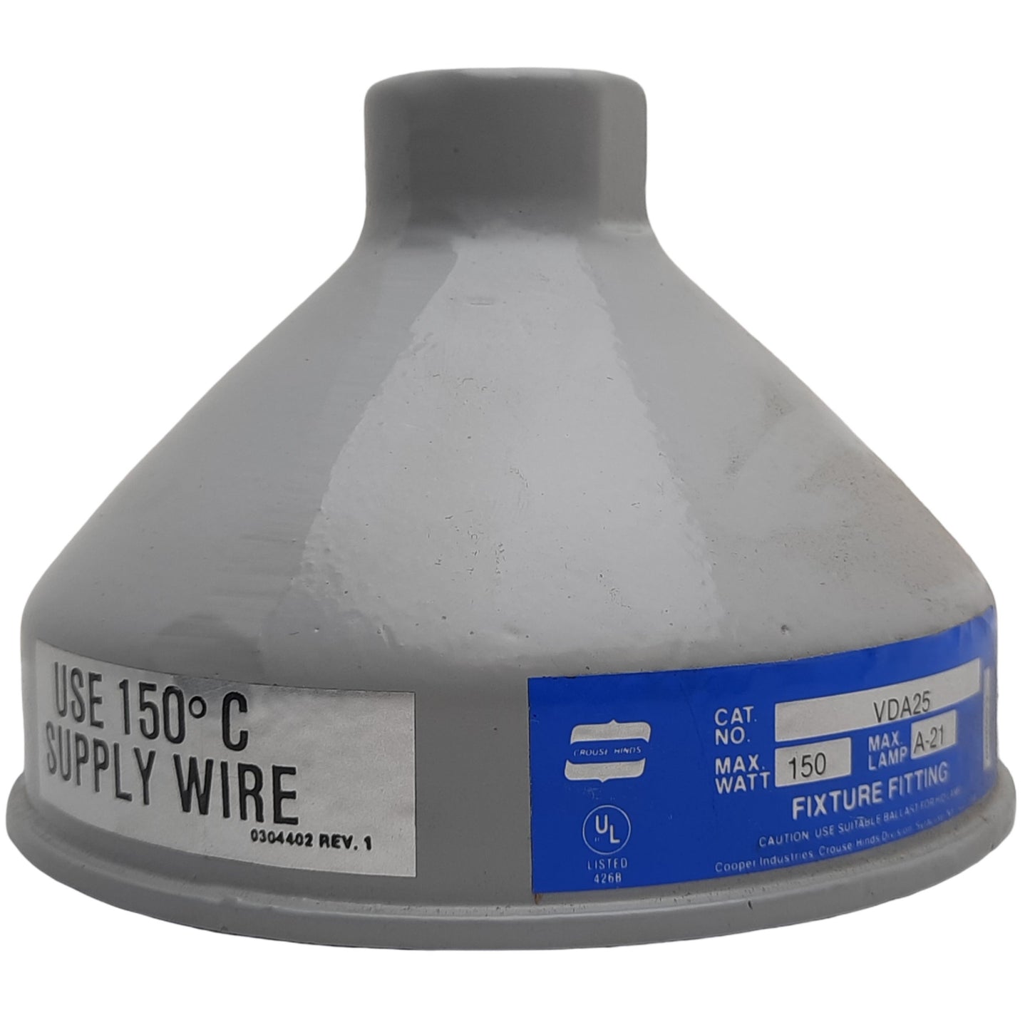 Used Crouse Hinds VDA25 Pendant Body Mount, 3/4" Hub, Max. Watt 150, Size: A-21