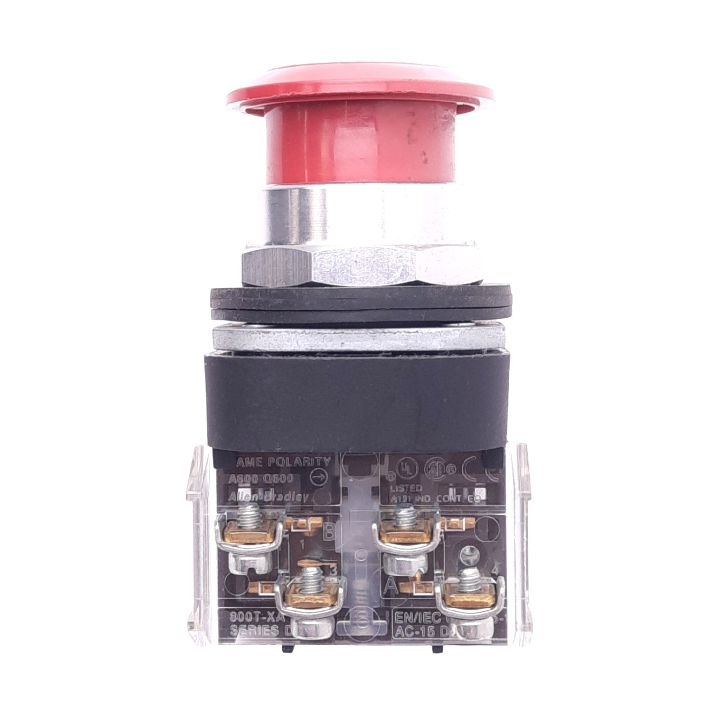 Used Allen Bradley 800T-FX6A Push/Pull E-Stop Switch, ø30mm, 1NC 1NO, 600VAC 10A Max