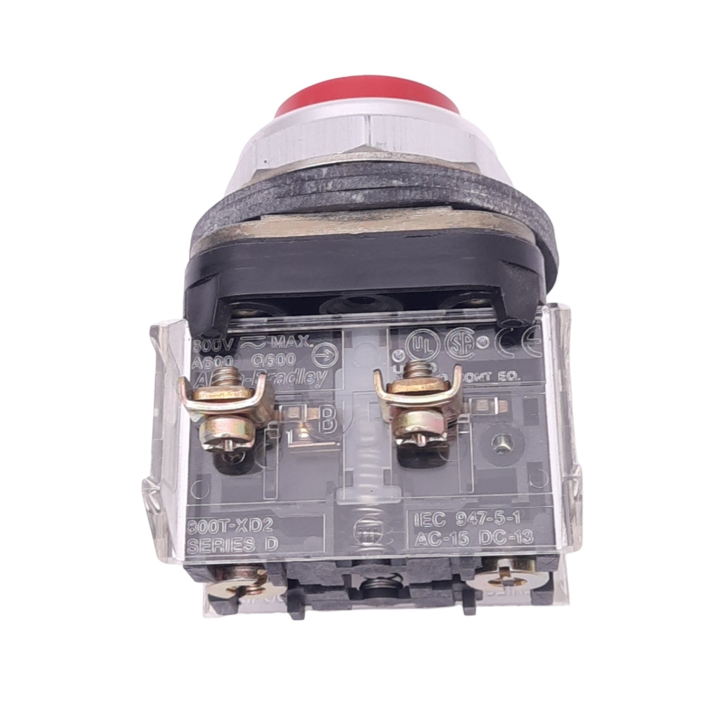 Used Allen Bradley 800T-B Momentary Pushbutton Switch, ø30mm, 1NC+1NC, 600VAC 10A Max