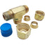 Used Lot of 4 Swagelok B-810-3TMT Brass Run Tee Fitting, 1/2" OD Tube x 3/8" NPT Male
