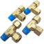 Used Lot of 4 Swagelok B-810-3TMT Brass Run Tee Fitting, 1/2" OD Tube x 3/8" NPT Male