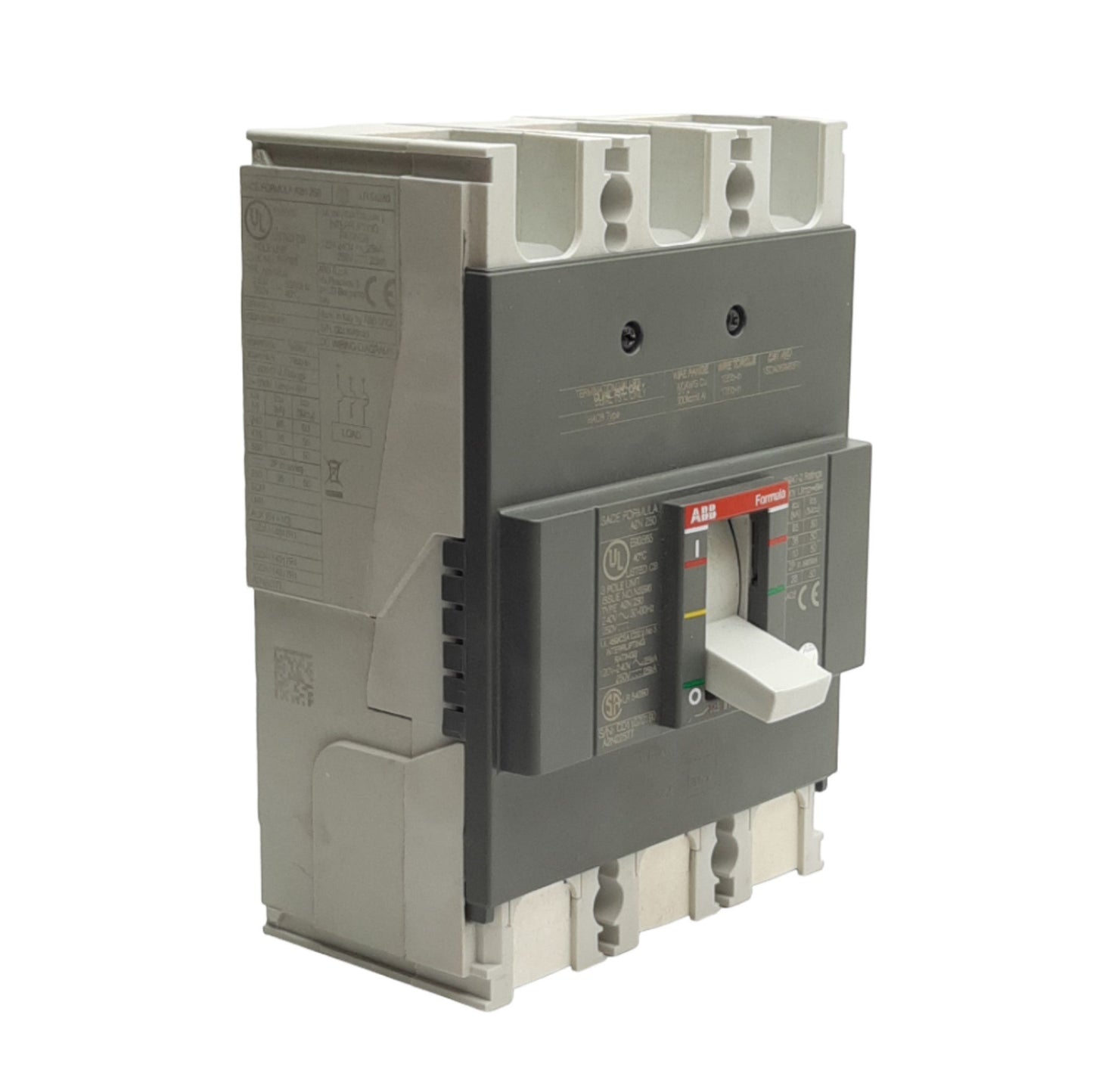 Used ABB 1SDA06983R1 Circuit Breaker 3-Poles, 225A 240VAC/250VDC *Missing Lugs*