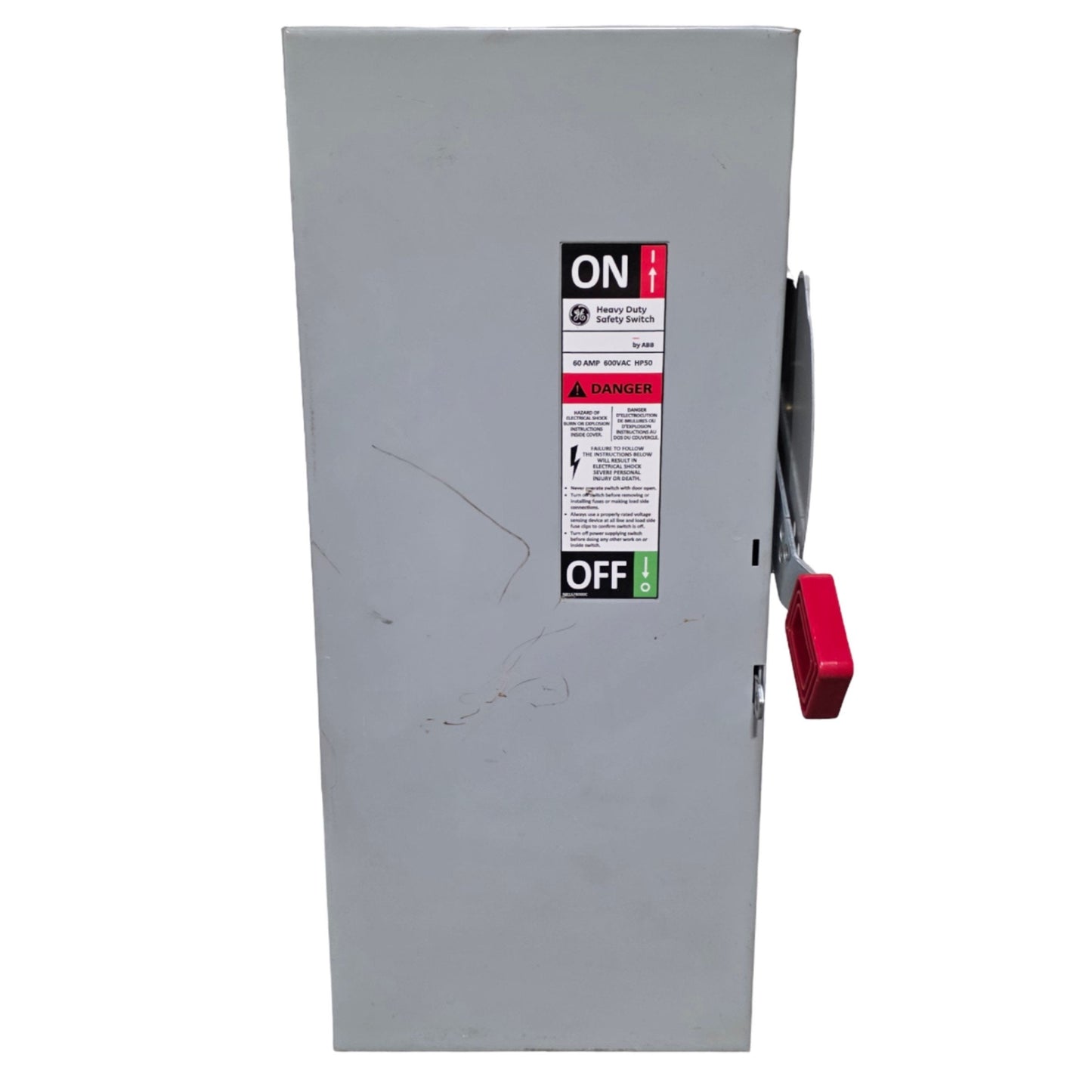 Used General Electric TH3362 Spec-Setter Heavy Duty Fusible Switch 60A 600VAC 3-Pole