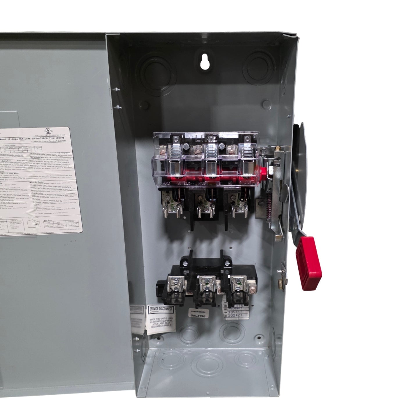 Used General Electric TH3362 Spec-Setter Heavy Duty Fusible Switch 60A 600VAC 3-Pole