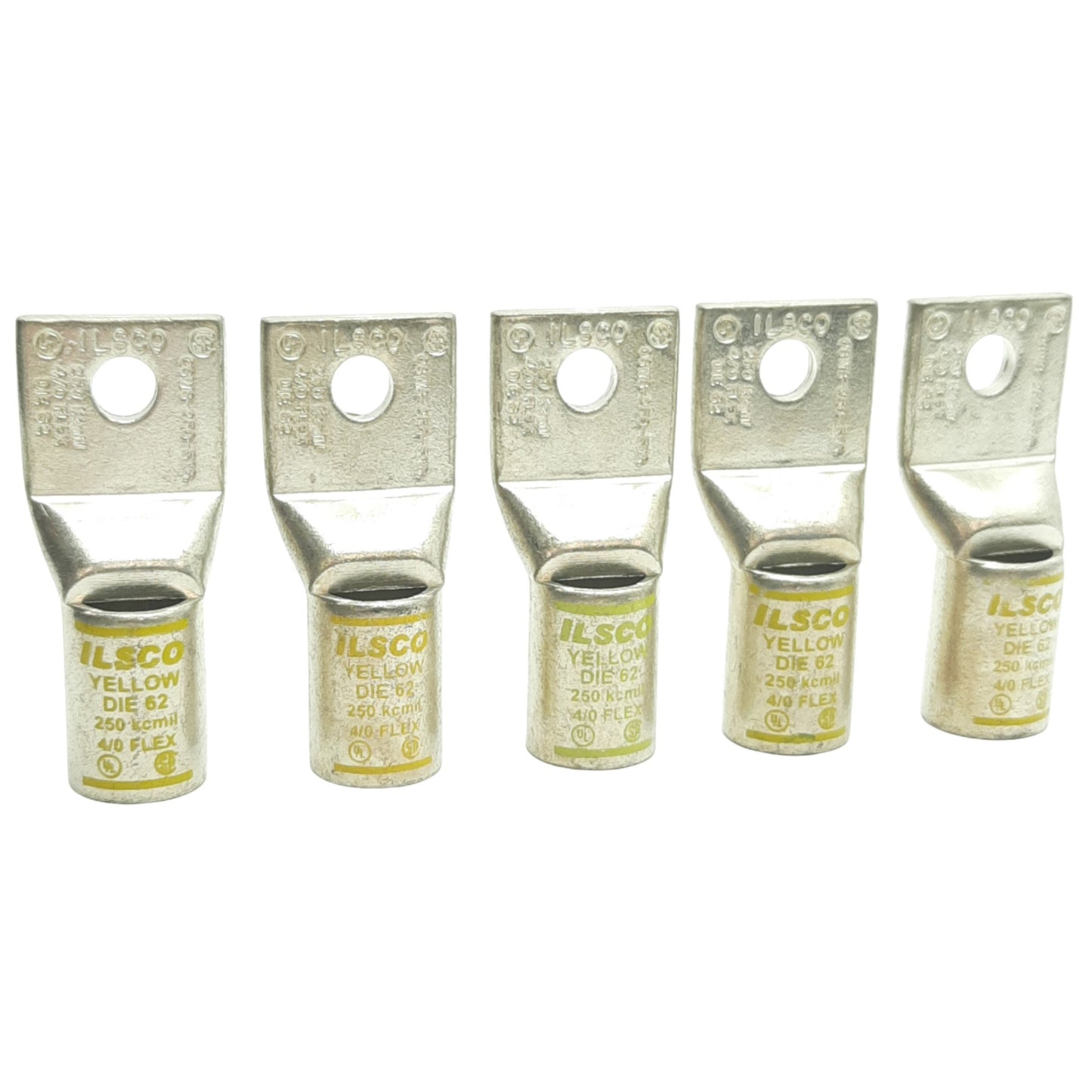 New Lot of 5 ILSCO CSWS-250-516 Compression Lug 27mm x 20.09mm, 250kcmil, ø15.6mm
