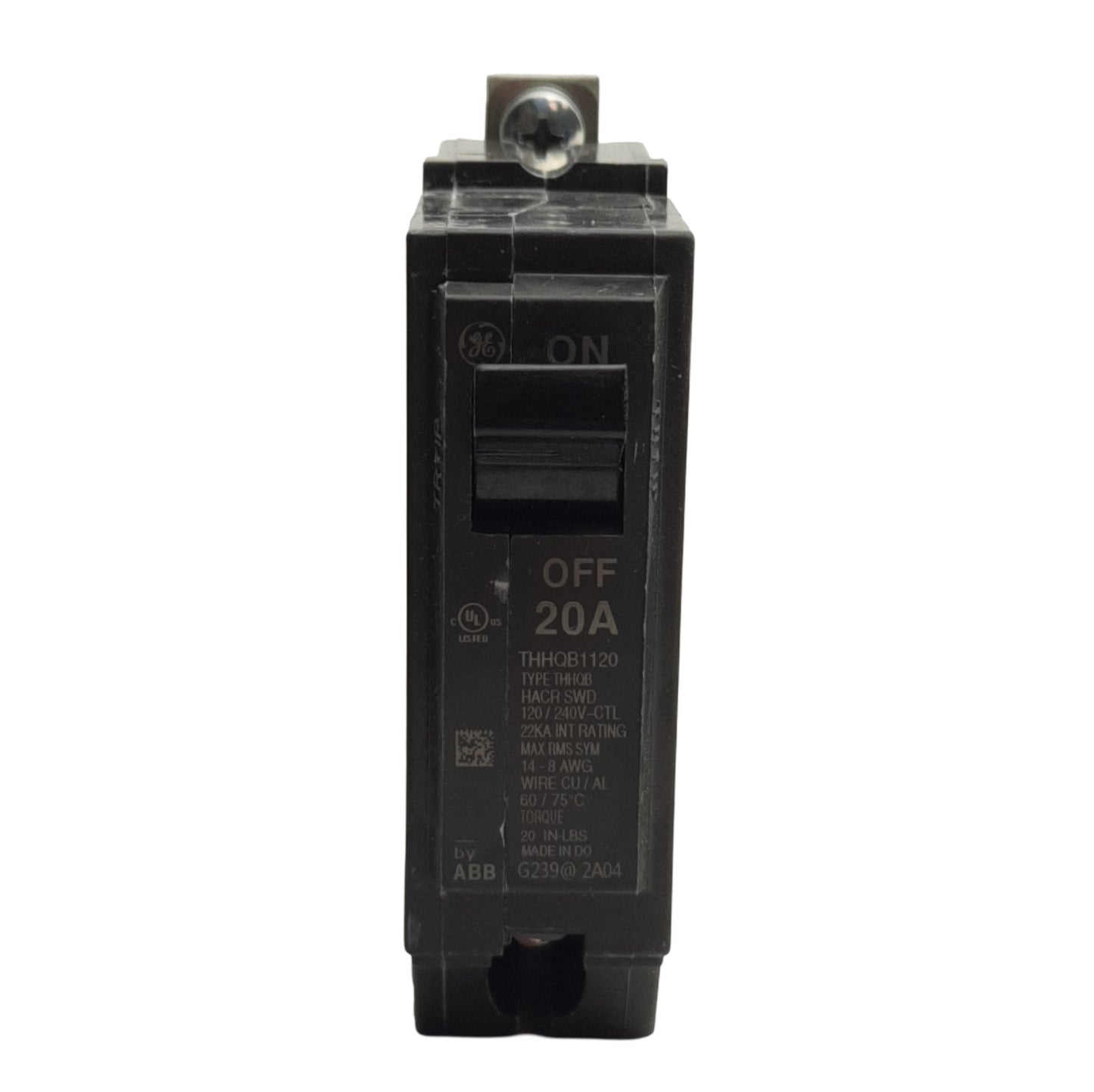 Used Lot of 2 General Electric THHQB1120 Circuit Breaker, 1-Pole, 20A, 120/240VAC