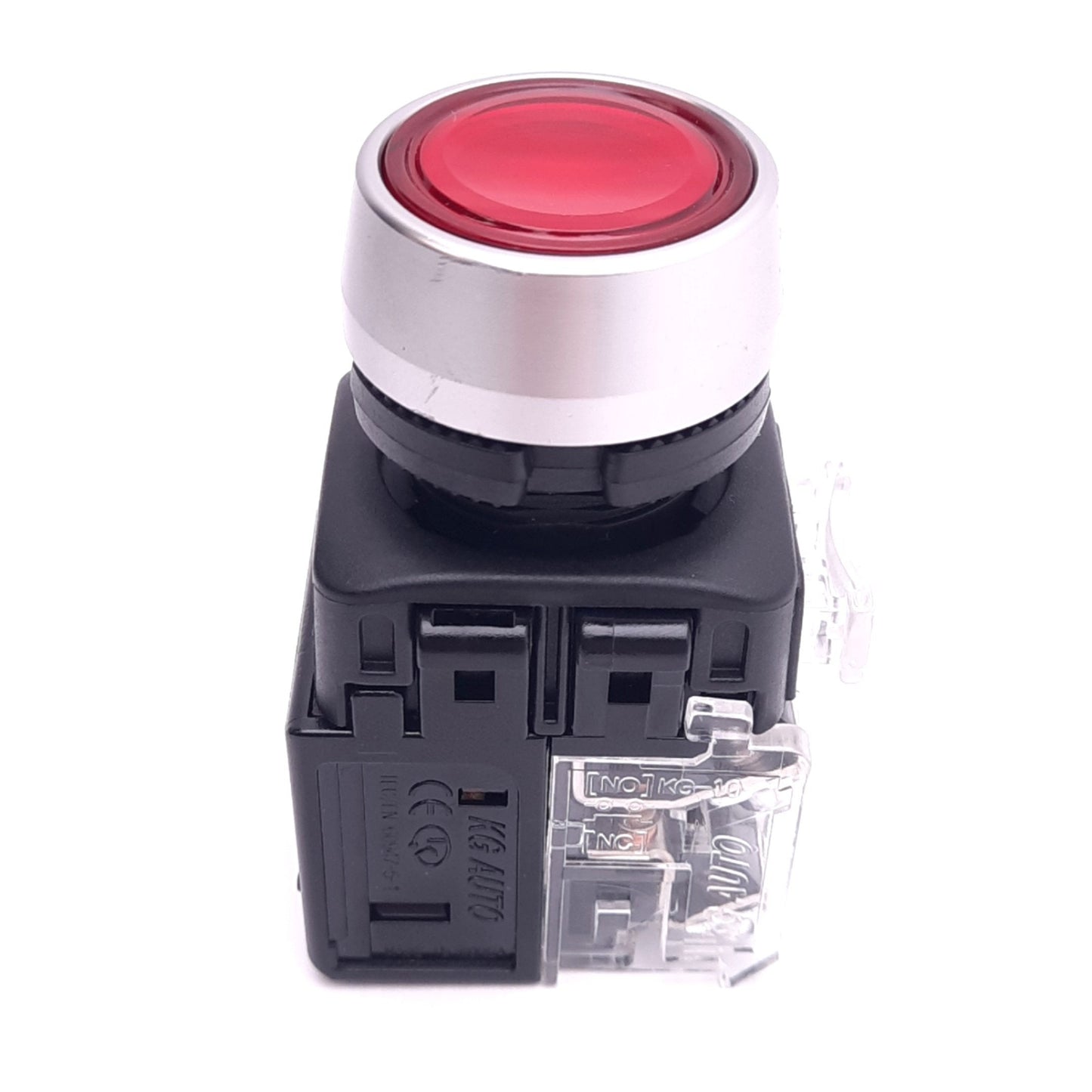 New KG Auto KGX-HMD21R Illuminated Pushbutton Switch, ø22mm, 1NC+1NO, 12/24VDC Lamp