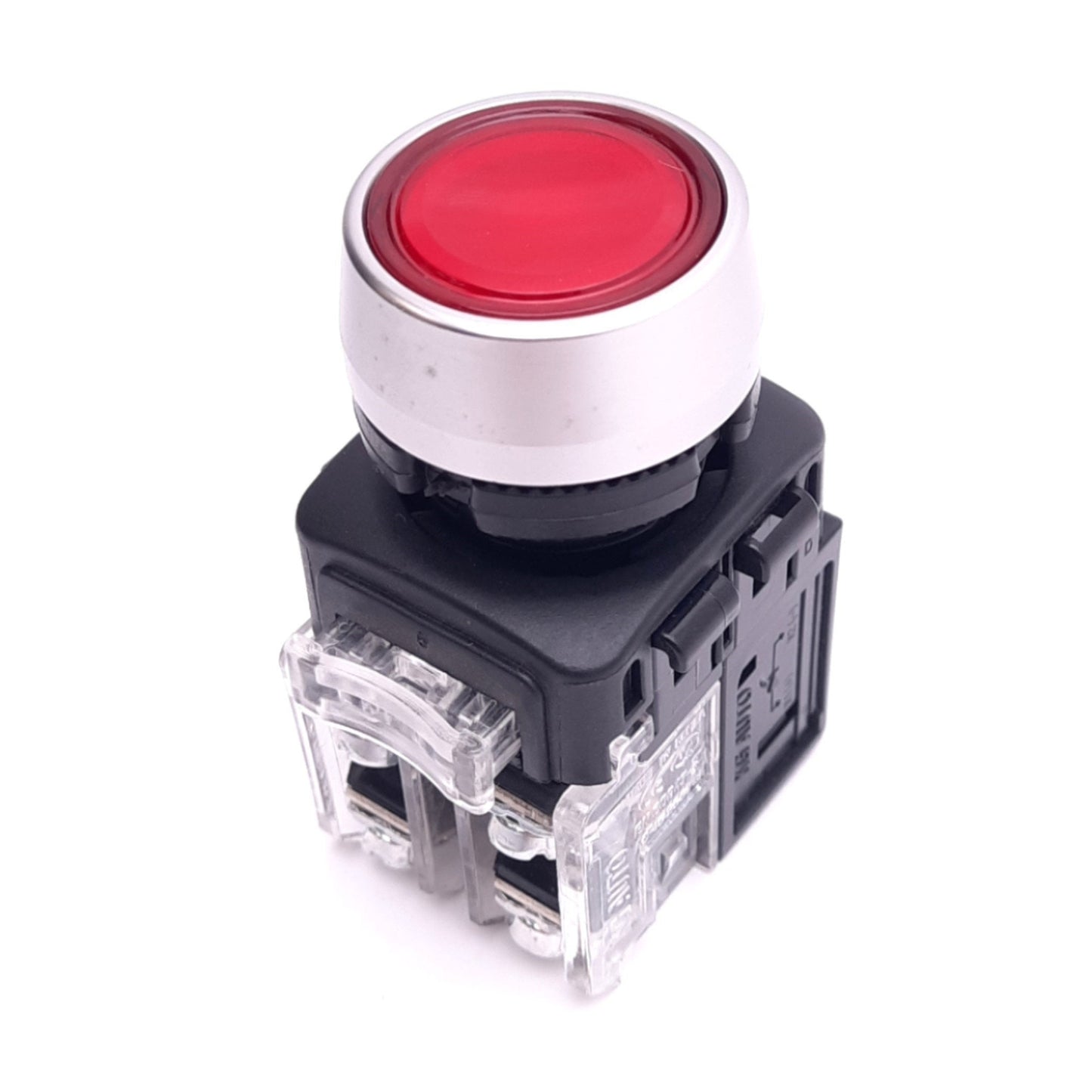 New KG Auto KGX-HMD21R Illuminated Pushbutton Switch, ø22mm, 1NC+1NO, 12/24VDC Lamp