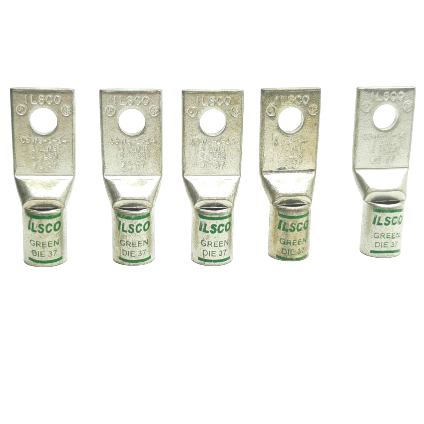 New Lot of 5 ILSCO CSWS-1-14 Compression Lug 15.87mm x 12.67mm, ø7.13mm, 1AWG