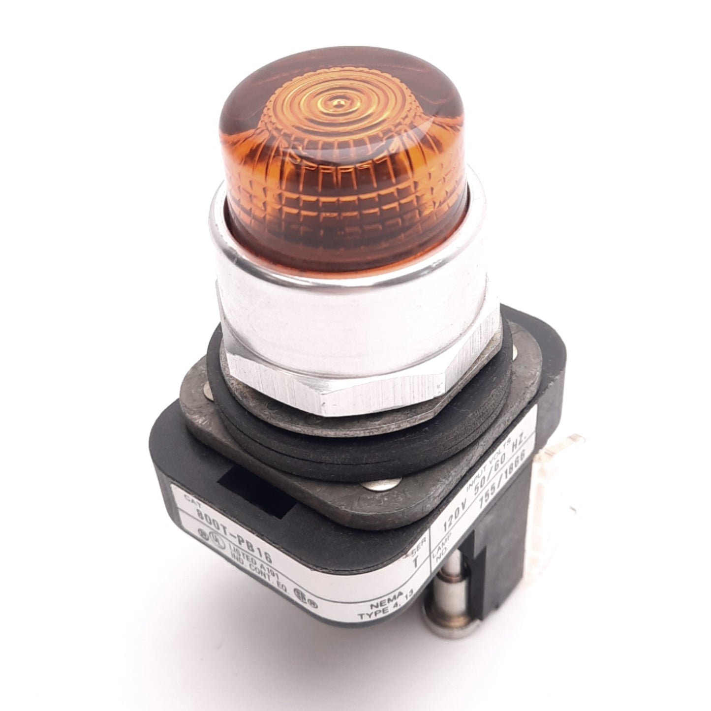 Used Allen Bradley 800T-PB16 Amber Illuminated Pushbutton, ø30mm, 1NC 1NO, 600V 10A