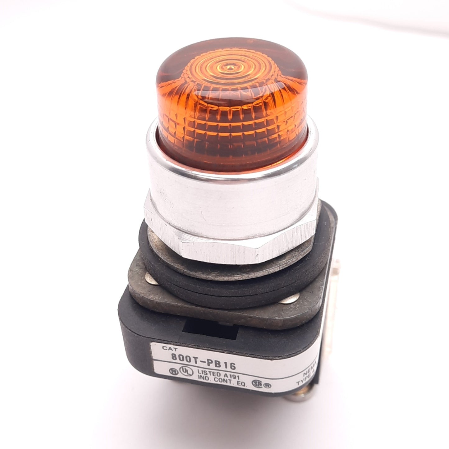 Used Allen Bradley 800T-PB16 Amber Illuminated Pushbutton, ø30mm, 1NC 1NO, 600V 10A