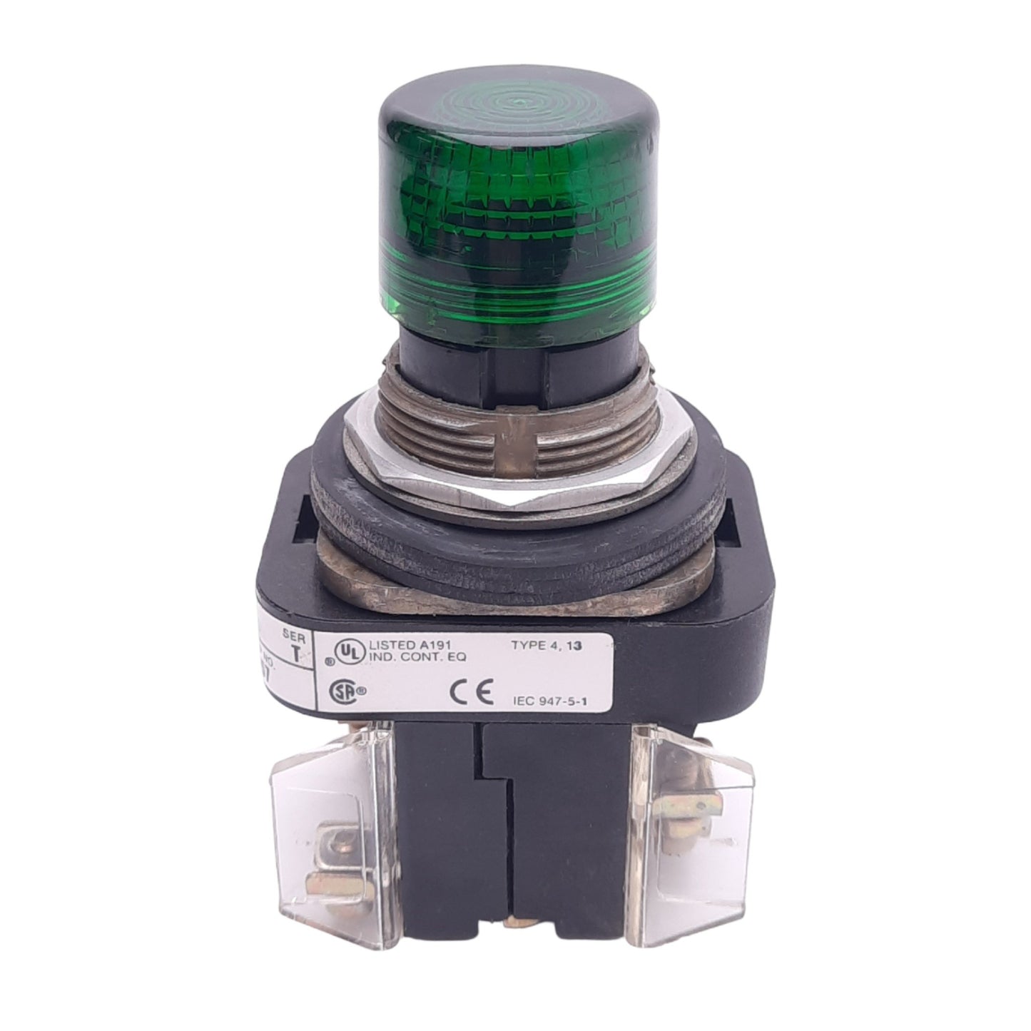 Used Allen Bradley 800T-QA24 Green Illuminated Pushbutton, ø30mm, 1NC 1NO, 600V 10A