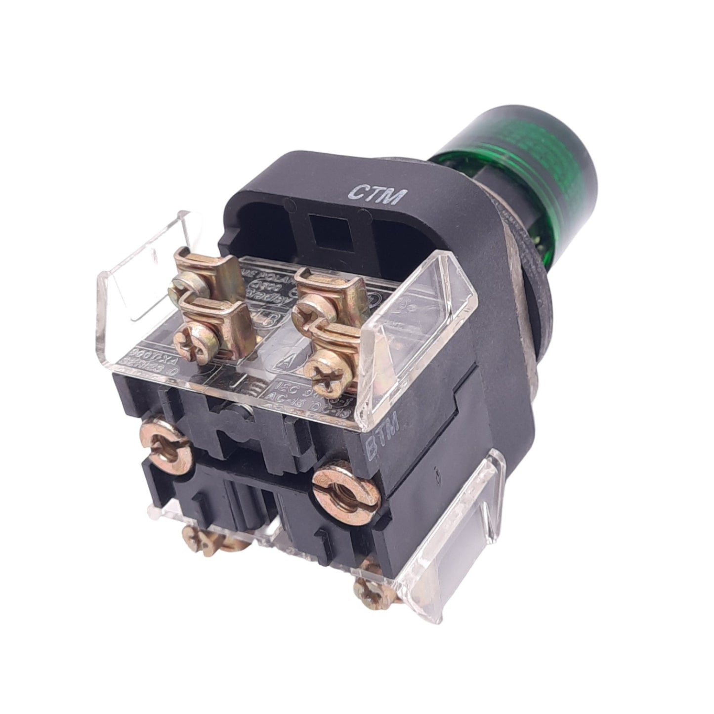 Used Allen Bradley 800T-QA24 Green Illuminated Pushbutton, ø30mm, 1NC 1NO, 600V 10A