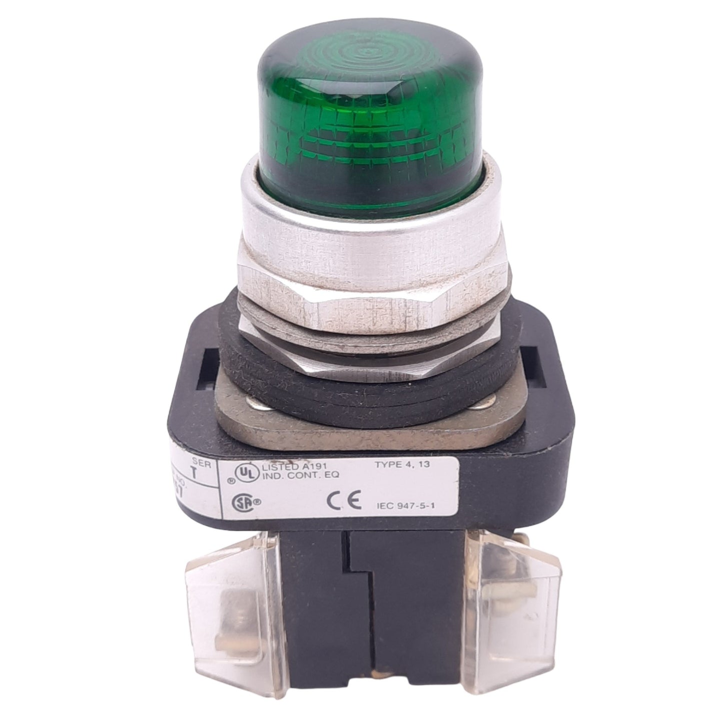 Used Allen Bradley 800T-QA24G Green Illuminated Pushbutton, ø30mm, 1NC 1NO, 600V 10A