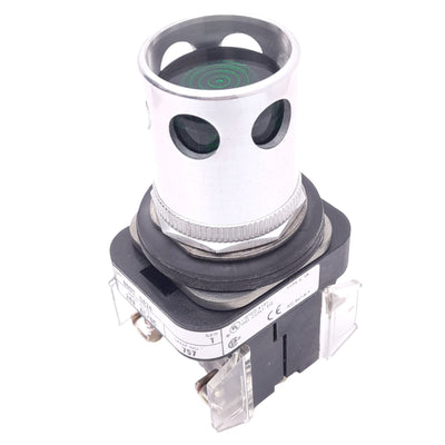 Used Allen Bradley 800T-QA24G Illuminated Pushbutton w/ Guard, ø30mm 1NC+1NO 600V 10A