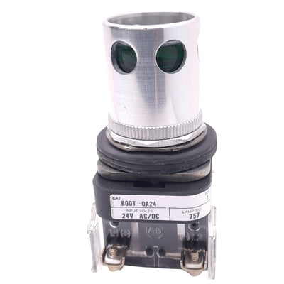 Used Allen Bradley 800T-QA24G Illuminated Pushbutton w/ Guard, ø30mm 1NC+1NO 600V 10A