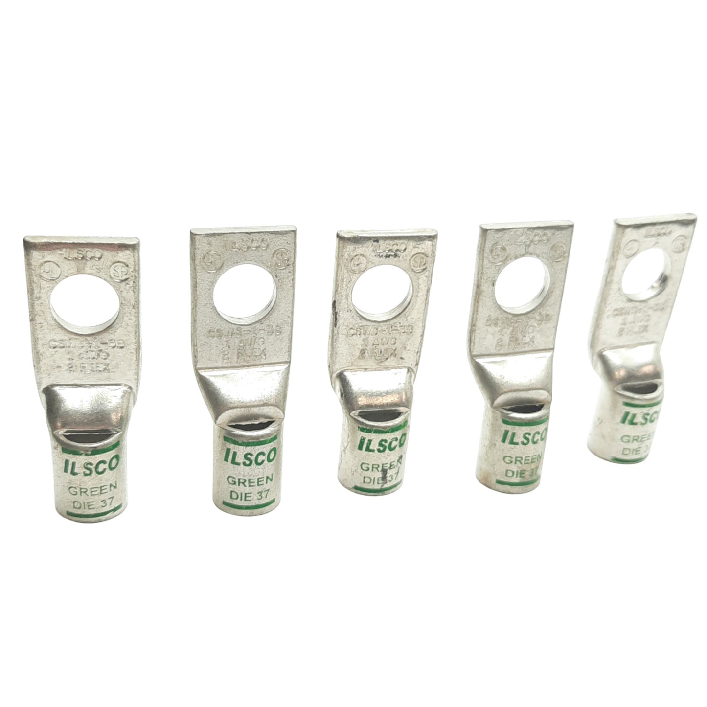 New Lot of 5 ILSCO CSWS-1-38 Compression Lug 15.87mm x 12.67mm, ø9.11mm, 1AWG