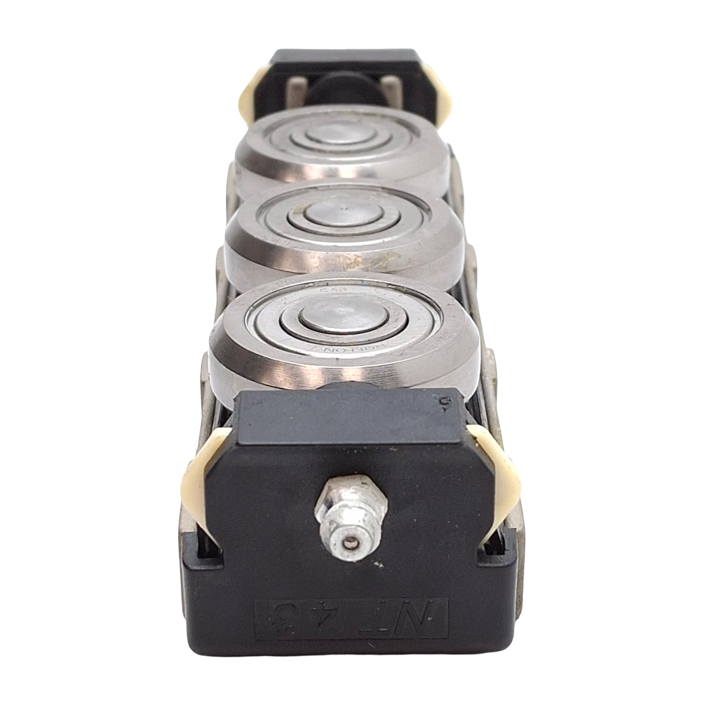 Used Rollon NT43L-3-A Compact Rail Slider, 43mm Rail, 3-Roller, M8 Holes, 5500N Load