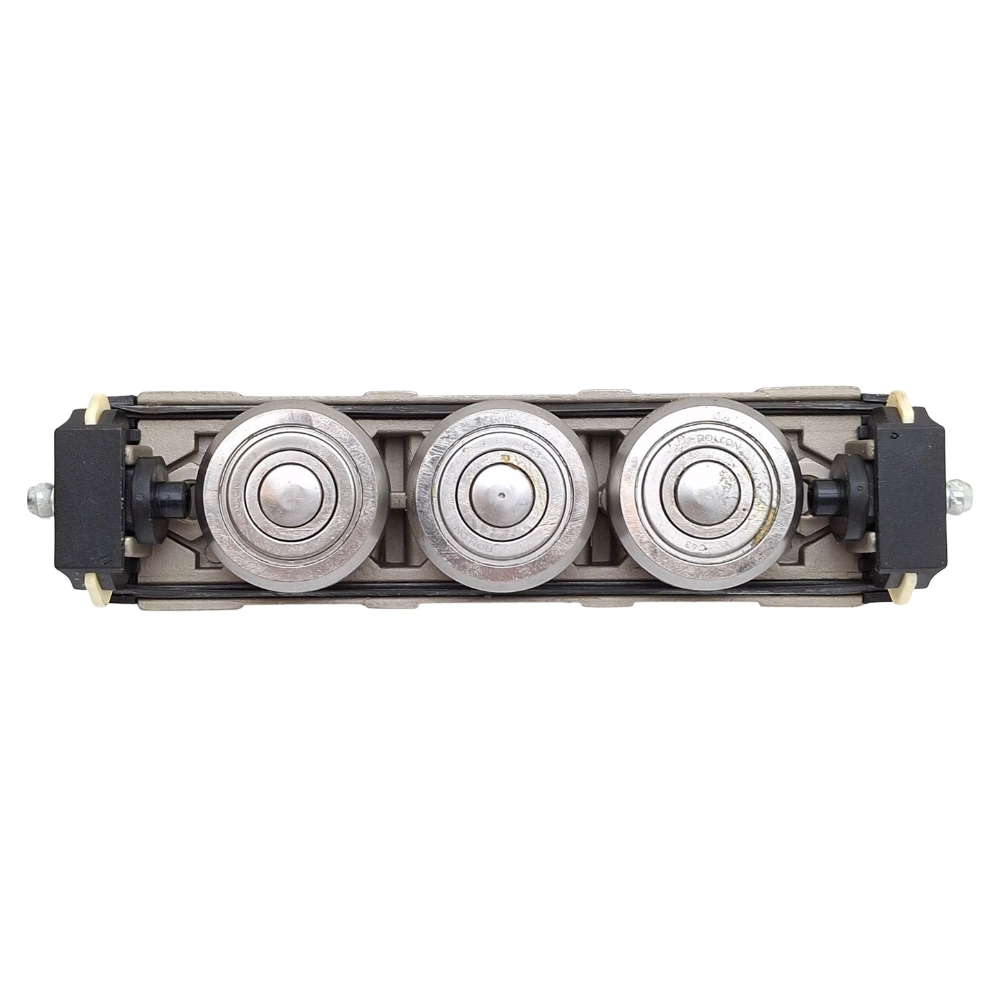 Used Rollon NT43L-3-A Compact Rail Slider, 43mm Rail, 3-Roller, M8 Holes, 5500N Load
