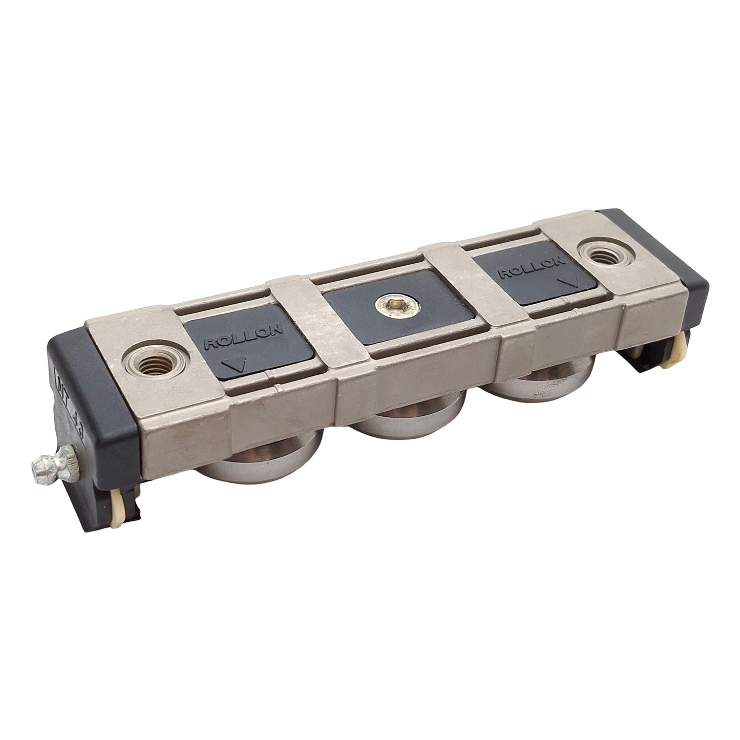 Used Rollon NT43L-3-A Compact Rail Slider, 43mm Rail, 3-Roller, M8 Holes, 5500N Load