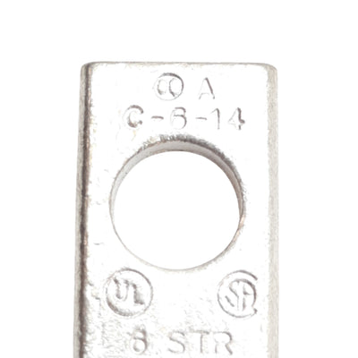 New Lot of 10 ILSCO C-6-14 Compression Lug 17.27mm x 11.17mm, 6, 12.7mm, 1/4in