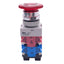 Used IDEC AVLW49902D-R-24V Illuminated Push/Twist E-Stop, ø22mm, 2NC 1NO, 24V Lamp