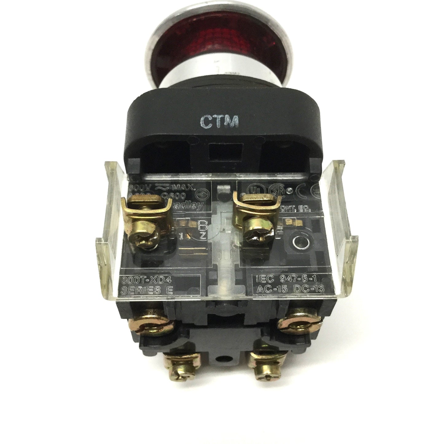 Used Allen Bradley 800T-FXP16D4 Illuminated Red E-Stop Button, Push-Pull, 120VAC, 1NC